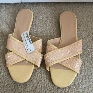 J crew women’s size 8 Glitter criss cross sandals